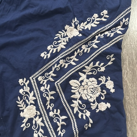 Johnny Was M Open Front Kimono Top Linen Embroidered. - Picture 3 of 5